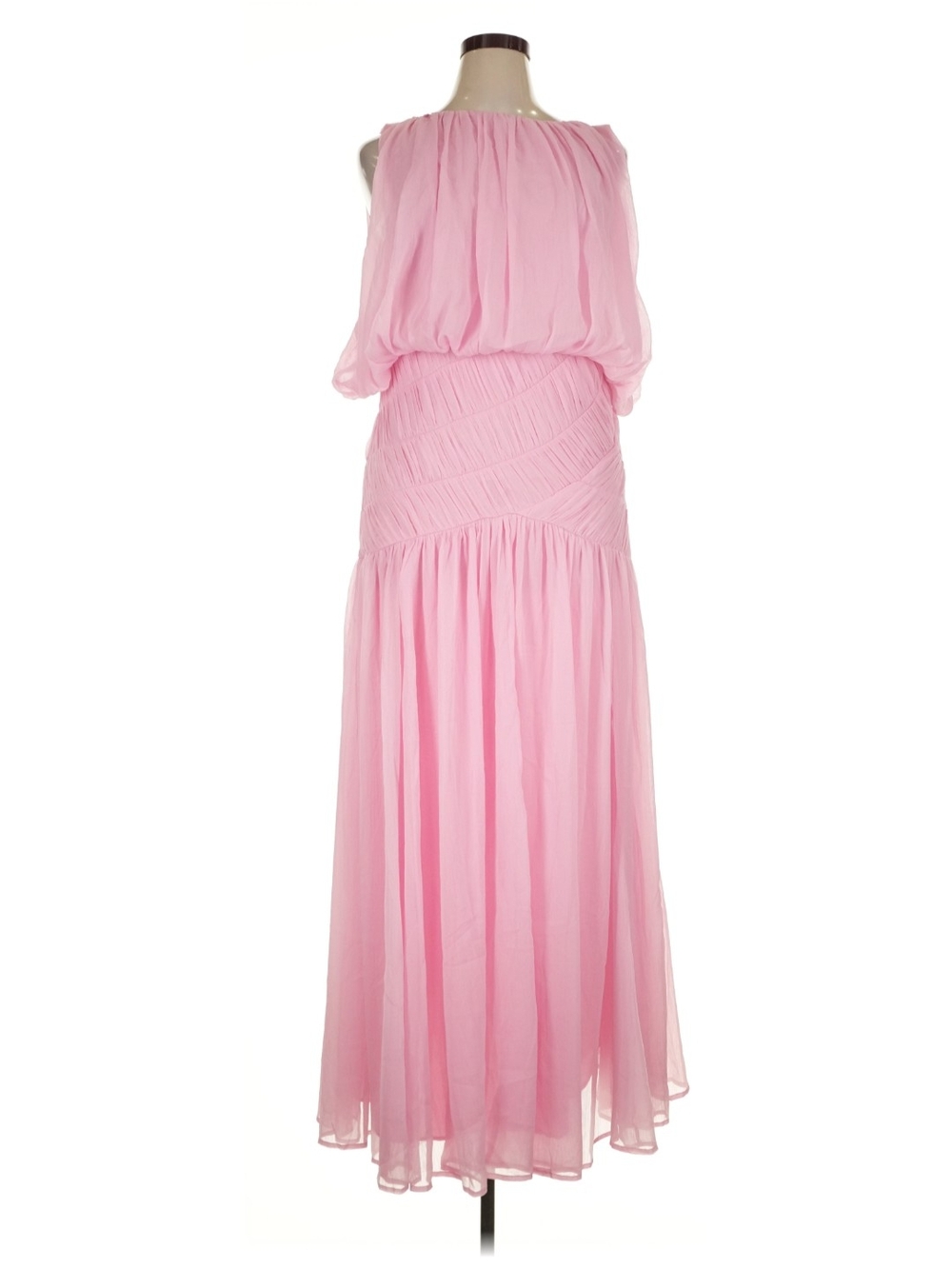 ASOS DESIGN draped gauged ruched waist detailing maxi dress Size 14